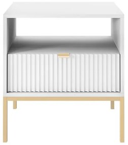 Comodino NOVA 56x54 cm bianco/oro