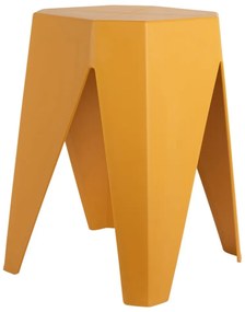 Sgabello color senape in plastica Cherish – Leitmotiv