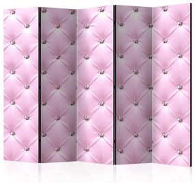 Paravento Dama in rosa II (5 części) - composizione decorata con cristalli