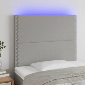 Testiera A Led Grigio Chiaro 80x5x118/128 Cm İn Tessuto /