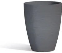 Vaso Con Sottovaso Aloe Tondo Grigio H38 30Cm