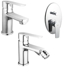 Set miscelatori lavabo bidet e doccia incasso con deviatore Juliette