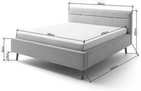 Letto matrimoniale imbottito beige con contenitore con rete inclusa 180x200 cm Lotte – Meise Möbel