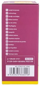 Aigostar - Catena luminosa LED natalizia da esterno 120xLED/6W/230V/8 funzioni 3x0,6m IP44 bianco caldoDO