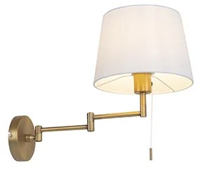 Lampada da parete bronzo con paralume bianco e braccio orientabile - Ladas Deluxe