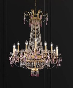 Arredoluce - 12-light chandelier - burnished and Asfour crystal finish - 856/12