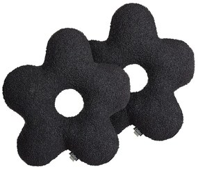 Set di 2 cuscini peluche nero 40 x 40 cm CAMPONULA Beliani