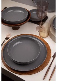 Set da tavola 12 pezzi in porcellana grigia