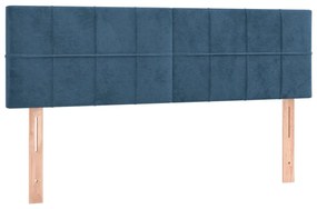 Letto a Molle con Materasso e LED Blu Scuro 140x190 cm