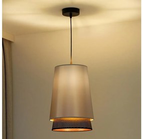 Duolla - Lampadario a sospensione con filo BELL SHINY 1xE27/15W/230V diametro 25 cm argento/nero