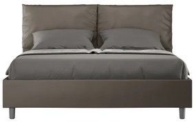 Letto matrimoniale con rete imbottito 160x200 similpelle cappuccino Antea