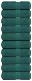 Asciugamani Ospiti 10 Pz Verde 30x50 Cm 360 G/m² 100% Cotone /