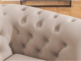 Divano angolare beige allungabile (con penisola a sinistra/a L) con rivestimento in velluto York Blik – Ropez