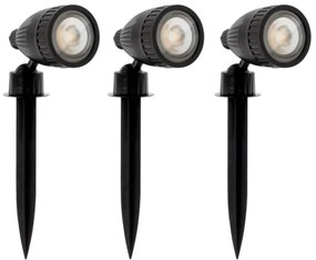 Eglo 31028 - Set 3x lampade LED RGBW da esterno NEMA-C 1xGU10/5W/230V IP44 nere + telecomando