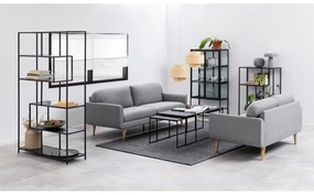 Set di tavolini da salotto color nero opaco con piano effetto marmo 3 pz 60x120 cm Infinity – Actona