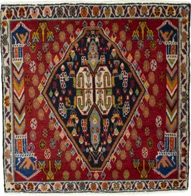 Shiraz Tappeto 70 x 70 Rosso (Iran) Annodato A Mano