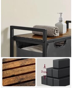 Cesto portabiancheria REX marrone/grigio