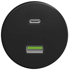 Kliklap - Presa USB vintage A+C senza cornice nero