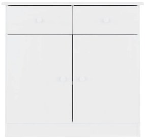 Credenza alta bianca 77x35x73 cm in legno massello di pino