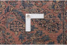 Antik Medaglione Floreale Rosso Ruggine Blu Scuro 92x200 Cm