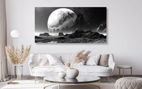 Stampa su tela – Paesaggio fantastico in bianco e nero