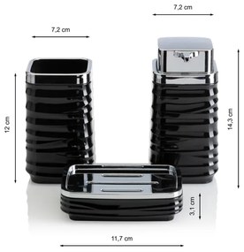 Set da bagno WAVE 5 pz nero/cromo