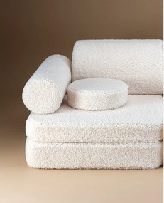 Divano per bambini color crema con rivestimento in bouclé 132 cm Settee – Wigiwama