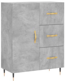 Credenza grigio cemento 69,5x34x90 cm in legno multistrato