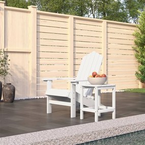 Sedia da giardino con tavolo adirondack in hdpe bianco