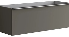 Mobile da bagno da fissare sotto lavabo L 120 x H 40 x P 45.5 cm grigio laccato, 2 cassetti Pixel plain