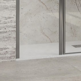 Kamalu - Porta doccia battente con laterale fisso 120.5-125.5 cm | KPX4000C