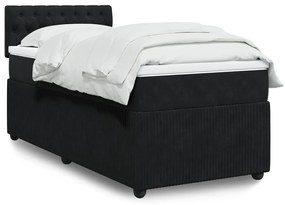 Giroletto A Molle Con Materasso Nero 100x200 Cm İn Velluto /