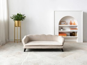 Divanetto per animali in velluto e gambe legno Beige L. 97 x P. 59 x H. 35 cm  - PARUPA