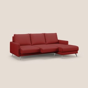 Klimt Divano angolare con sedute scorrevoli in tessuto morbido smacchiabile T05 rosso