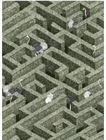 Josephine Munsey Carta da parati Labyrinth with Ostrich - Eucalyptus