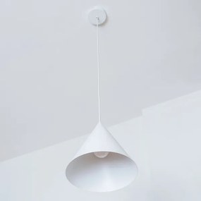 Lampadario su cavo ETNA II 1xE27/15W/230V pr. 25 cm bianco
