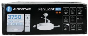 Aigostar - Ventilatore da soffitto dimmerabile a LED LED/36W/230V 2700-6500K + +TC bianco