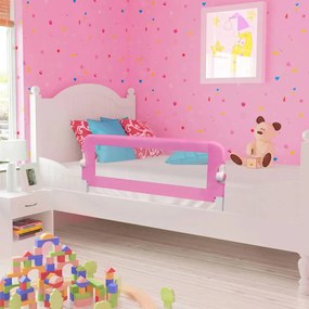 Sponde Letto Di Sicurezza Bambini Rosa 120x42cm İn Poliestere /