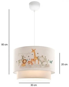 Lampadario per cameretta CANDY 1xE27/40W/230V bianco/marrone