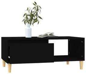 Tavolino da salotto nero 90x50x36,5 cm in legno multistrato