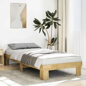 Struttura Letto Senza Materasso 75x190 Cm İn Legno Di Rovere /
