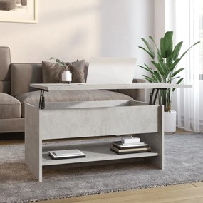 Tavolino Da Salotto Grigio Cemento 80x50x40cm Legno Multistrato /