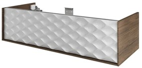 Mobile da bagno sotto lavabo SENSEA Neo Frame noce e bianco laccato lucido L 120 x H 32 x P 48 cm 1 cassetto, lavabo non incluso