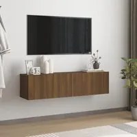 Mobile TV Muro Rovere Marrone 120x30x30cm Legno Multistrato 815101