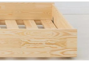 Letto da bambini di colore naturale in pino massiccio con rete inclusa 90x200 cm Roma – Adeko