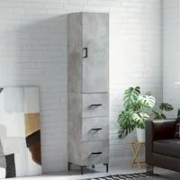 Credenza Grigio Cemento 34,5x34x180 cm in Legno Multistrato 3198853