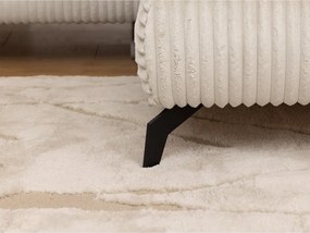 Divano angolare color crema (con penisola a destra/a L) con rivestimento in velluto a coste Marbeya – Ropez