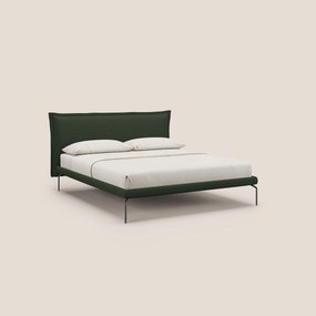 Eric letto imbottito design minimal in morbido tessuto impermeabile T14 verde