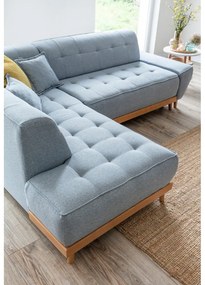 Divano letto angolare azzurro L, angolo sinistro Dazzling Daisy - Miuform