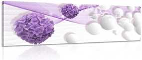 Quadro su tela – Fiori con sfondo astratto